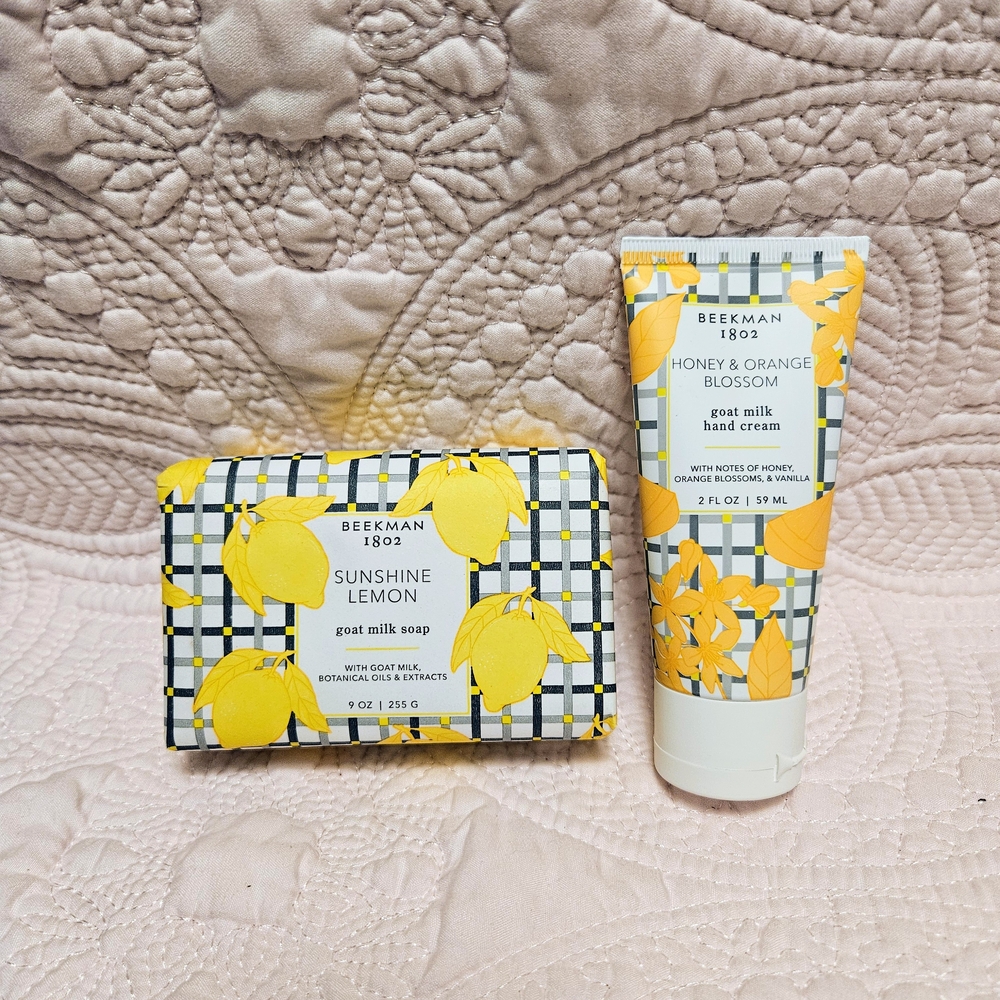 Beekman 1802 Sunshine Lemon Bar Of Soap And Honey Orange Blossom Lotion